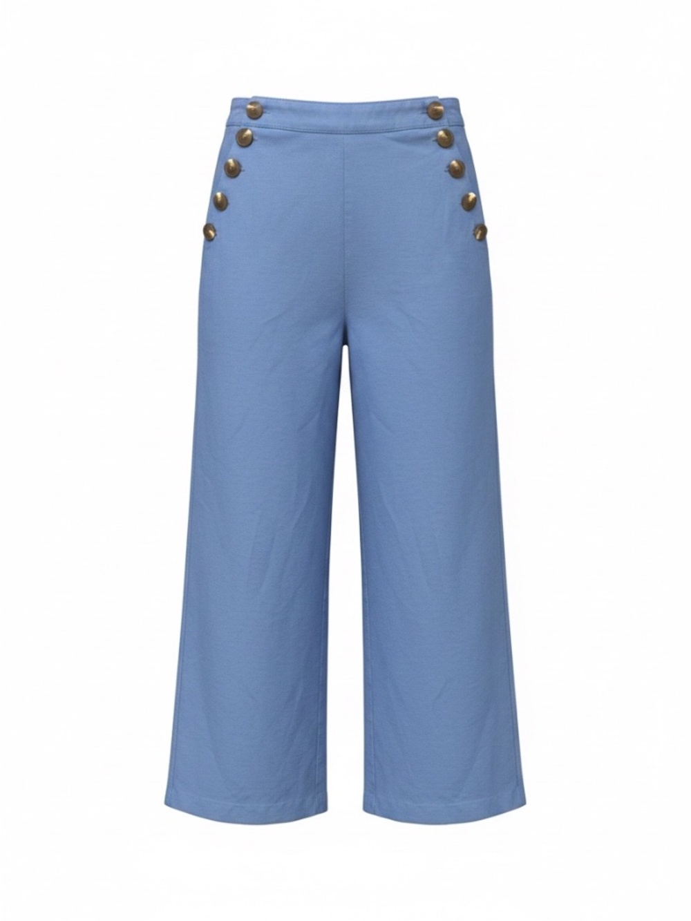 Sézane High-Waisted Sailor Crop Pants in Blue – EU 38 / US 6 (Gently Worn)